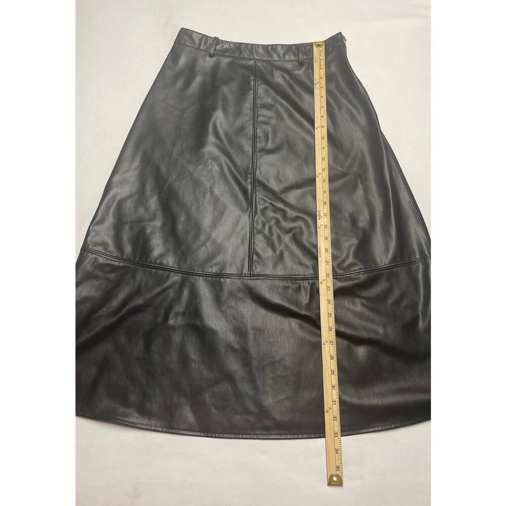 Zara Faux Leather Paneled Midi Skirt Size Large - Picture 2 of 7
